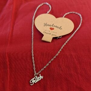 Silver Toned 'Faith' Necklace
